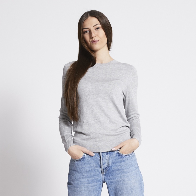 Fine-knit sweater "Petra" Grey Melange