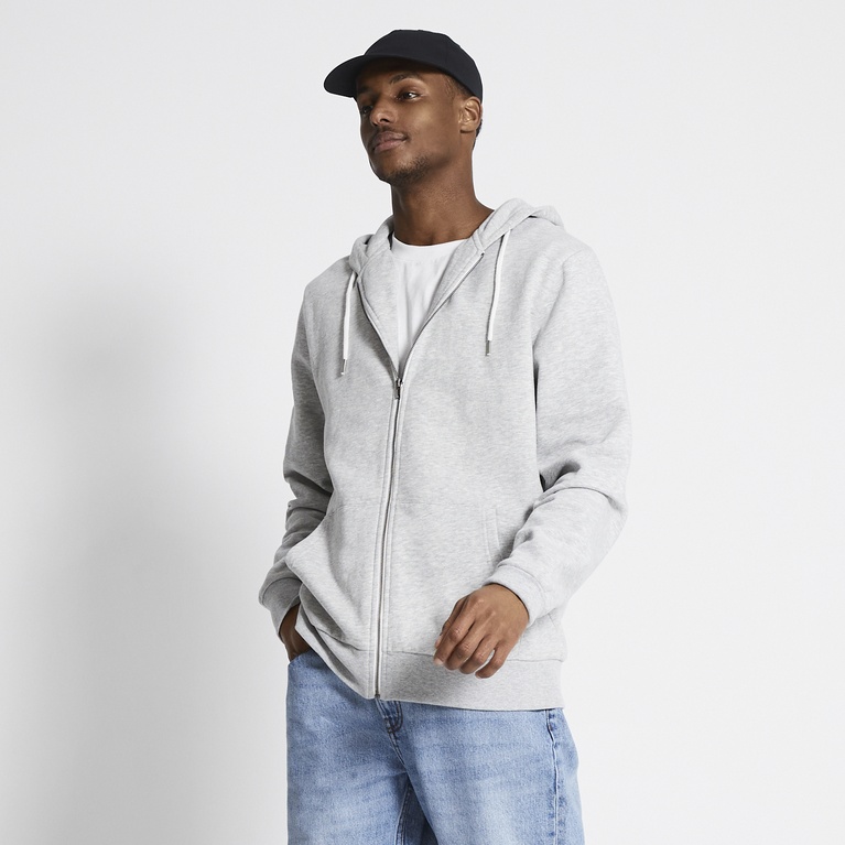 Zip hoodie "Rocky" Grey Melange