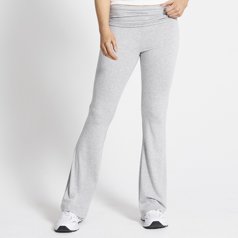 Folded yoga pants "Noelle" Grey Melange