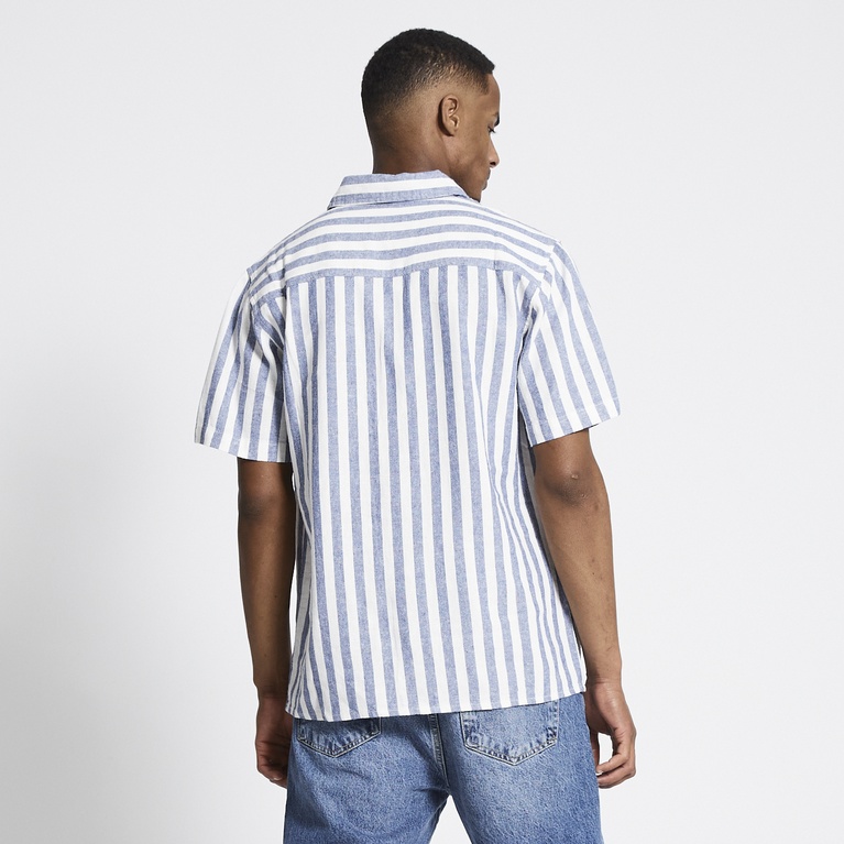 Kurzarm-Leinenhemd "Isak Stripe"