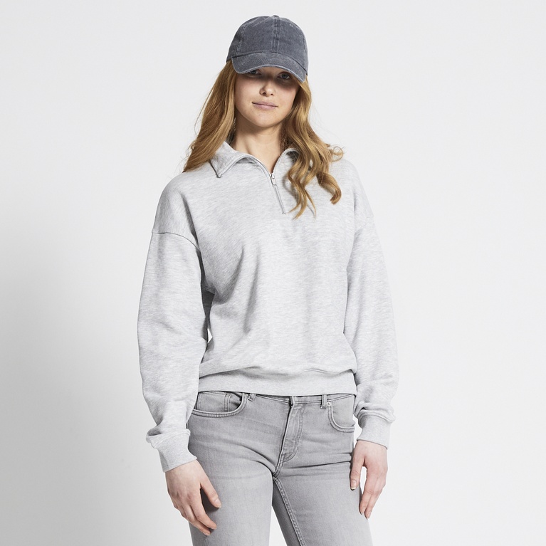 Half zip sweatshirt "Maja" Grey Melange