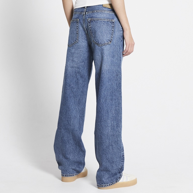Mid waist wide jeans "Looser" Mid wash