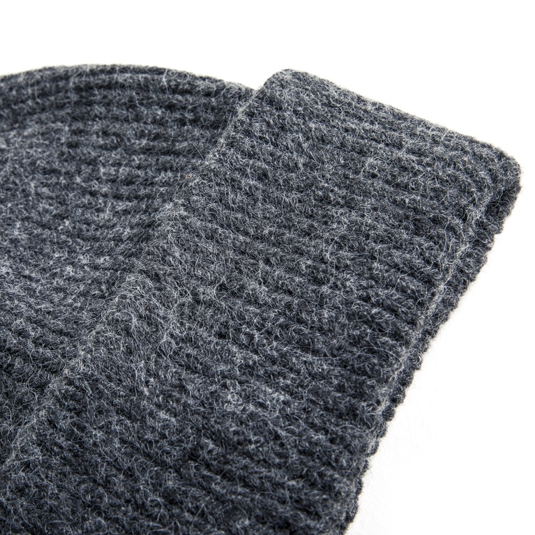 Rib-knit beanie "Bim" Dk Grey melange