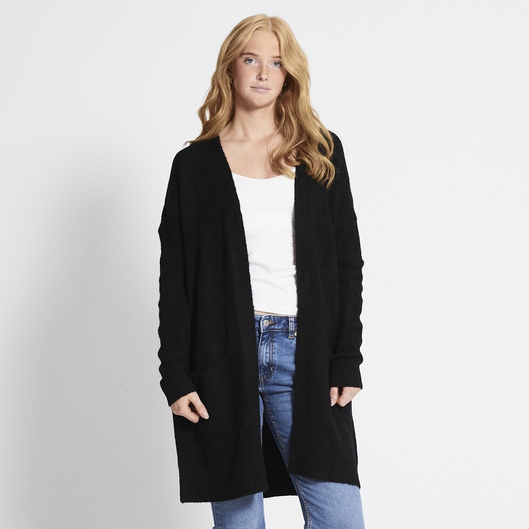 Basic knit long cardigan "Carrie" Black