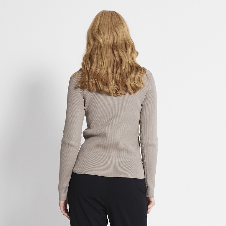Knit turtleneck sweater "Ingela" Dk Beige