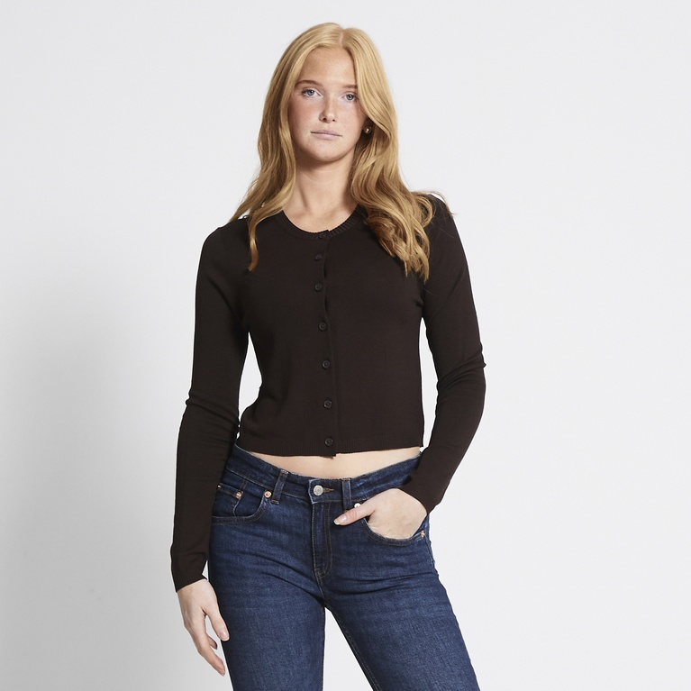 Fine-knit cardigan "Stine" Brown