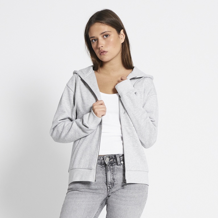 Zip hoodie "Vivvi" Grey Melange