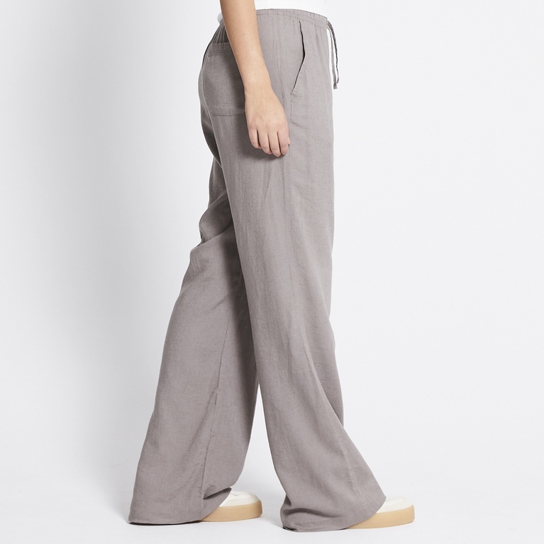 Linen blend pants "Denise" Dk Beige