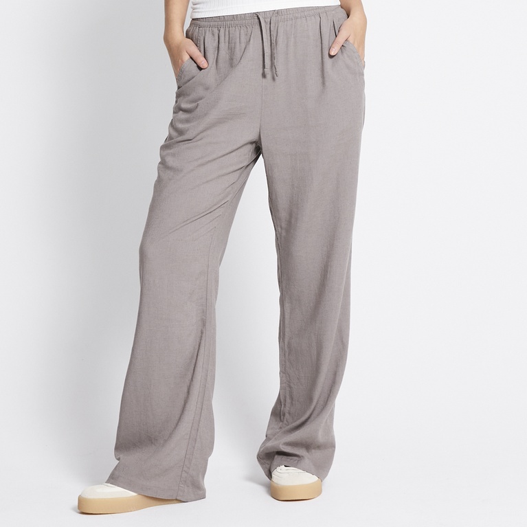 Linen blend pants "Denise" Dk Beige