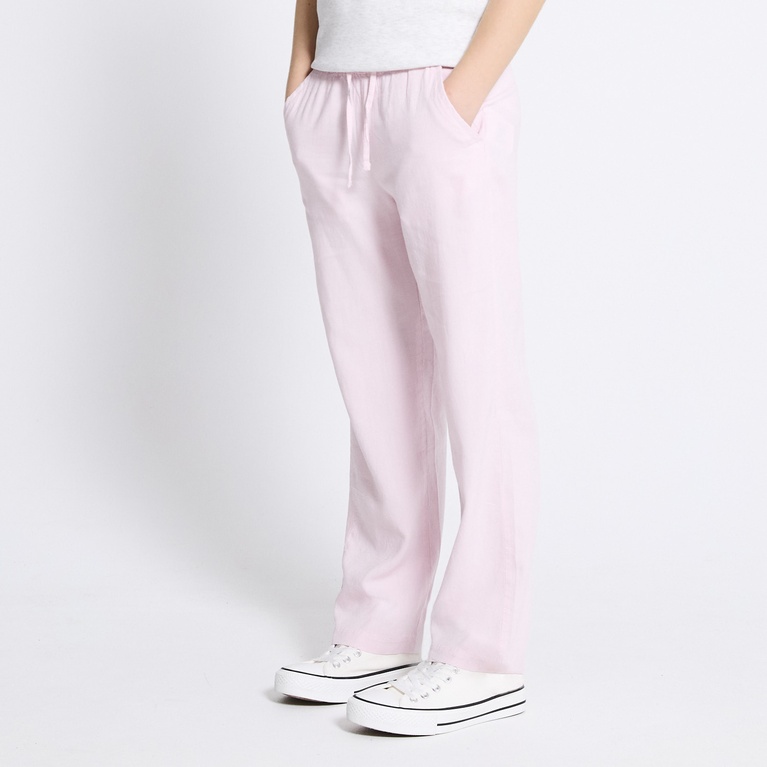 Linen blend pants "Roxy star" Soft Pink