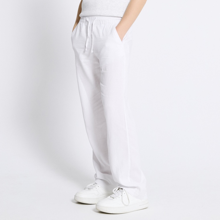 Linen blend pants "Roxy star" White