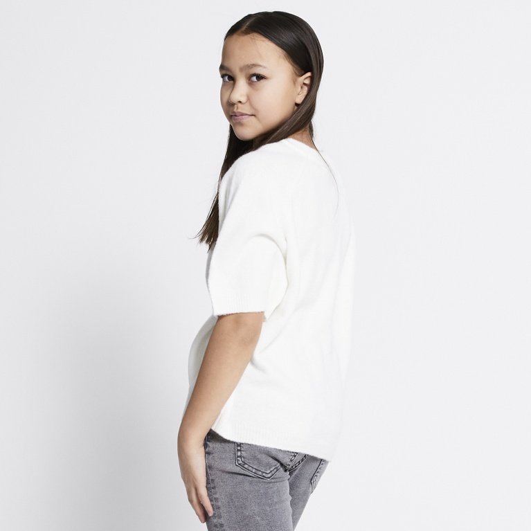 Basic knit tee "Knitted tee star" Off white