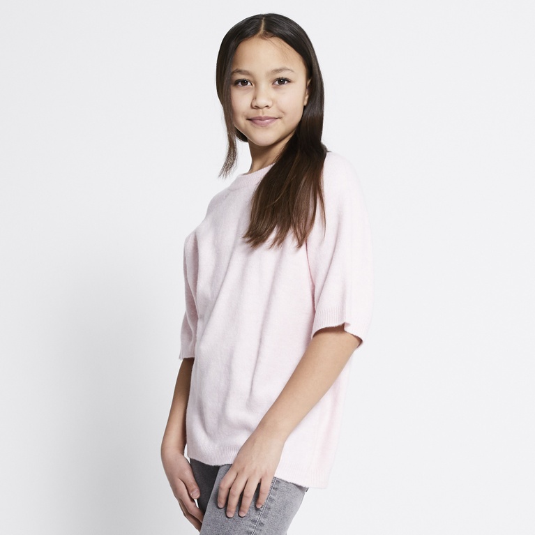 Basic knit tee "Knitted tee star" Soft Pink