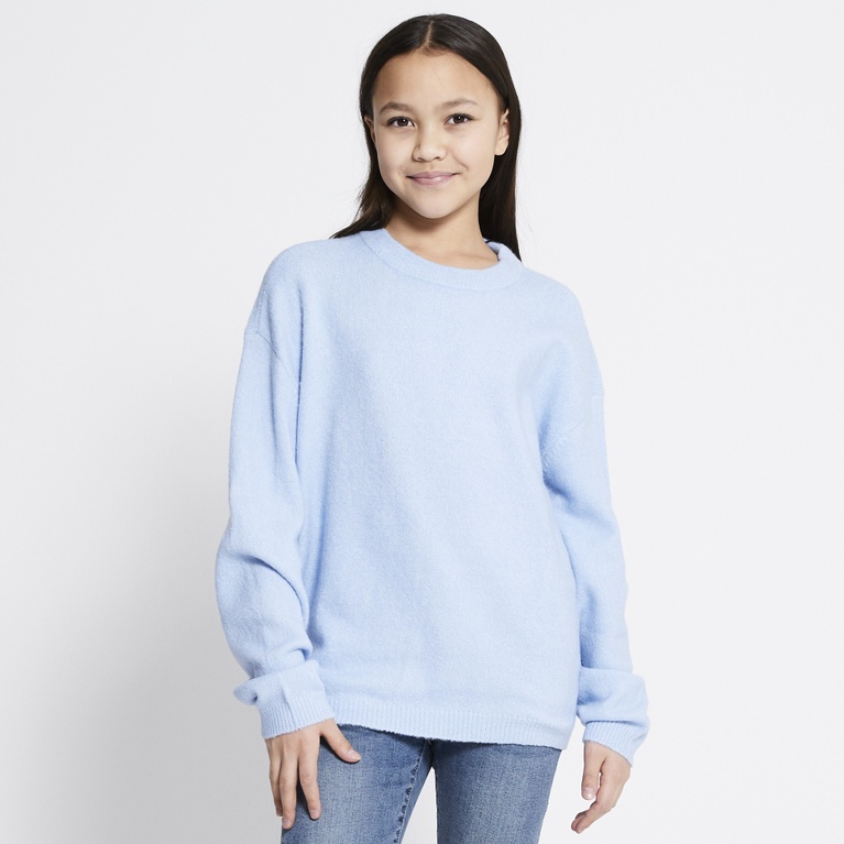 Basic knit sweater "Signe star" Light blue