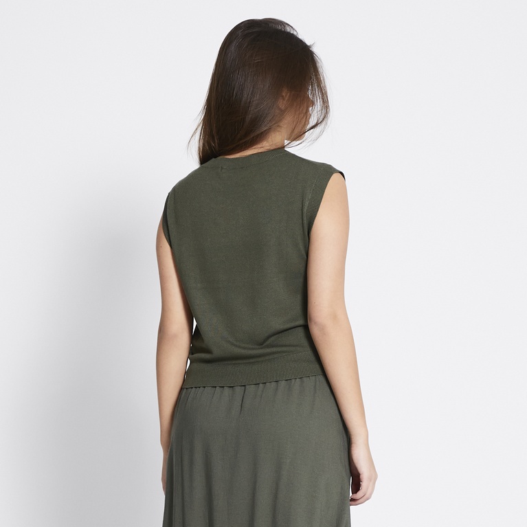Fine-knit vest "Vickie" Army Green