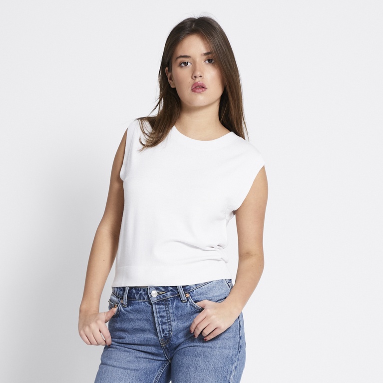 Fine-knit vest "Vickie" White