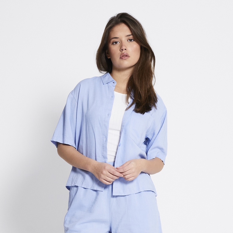 Kurzarm-Leinenbluse "Dana"