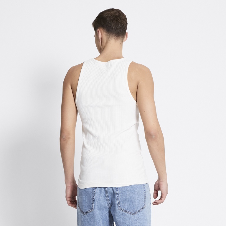 Ribbed tank top "Worm" Off white