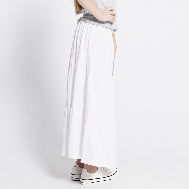 Linen blend maxi skirt "Luciana"  White