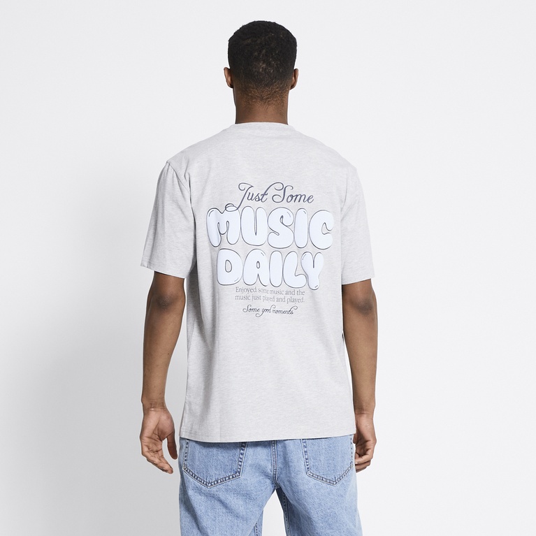 Printed tee "West" Light greymelange