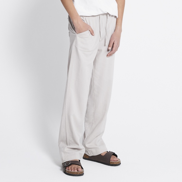 Linen blend pants "Roxy star" Light Beige
