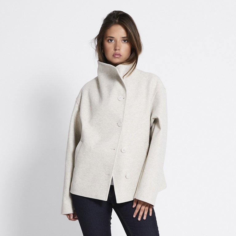 Funnel neck jacket "Blaire" Light Beige