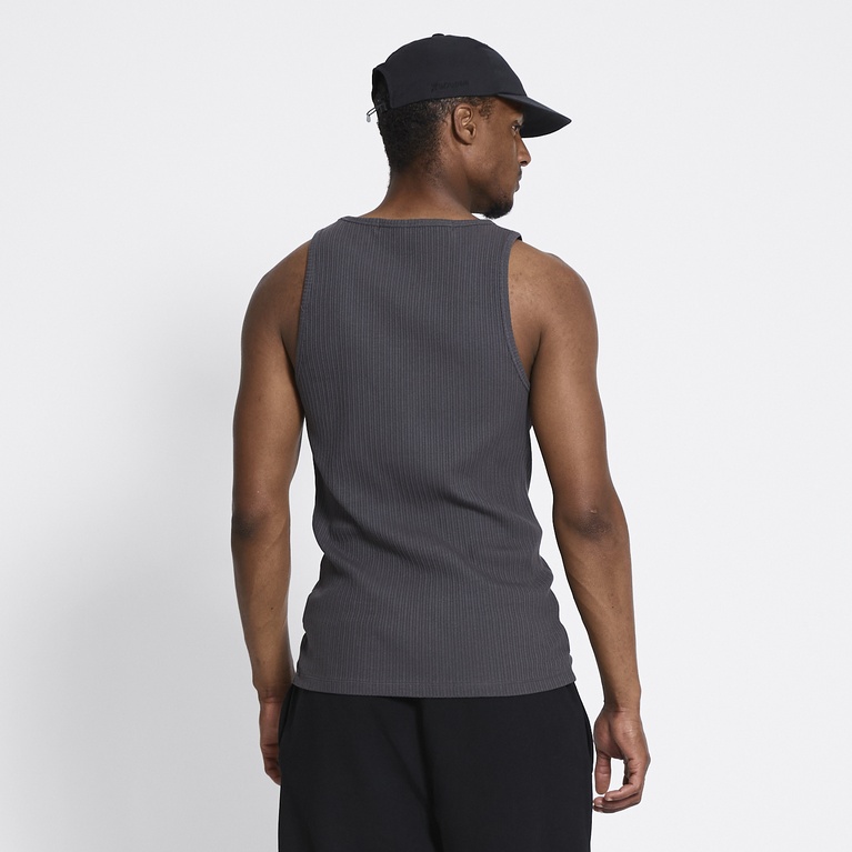 Ribbed tank top "Worm" Antraciet