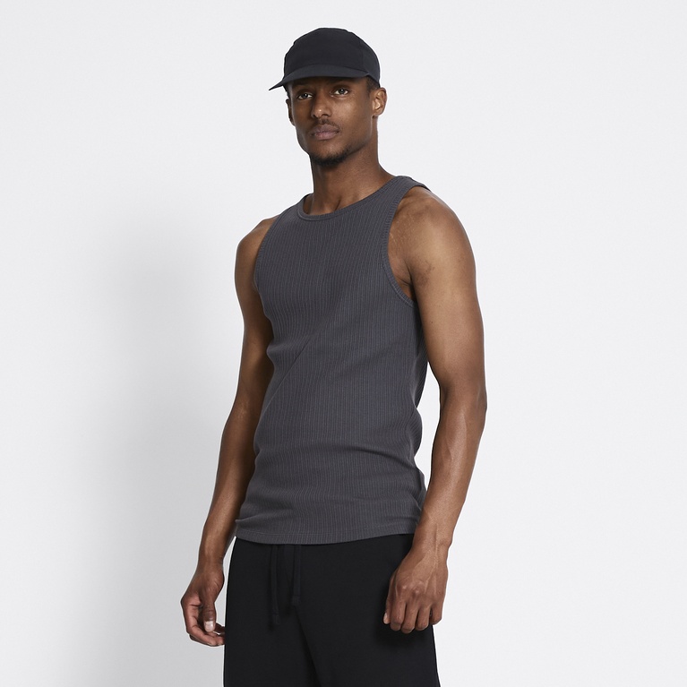 Ribbed tank top "Worm" Antraciet