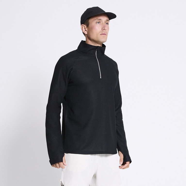 Half zip sweatshirt "Structured Halfzip" Black