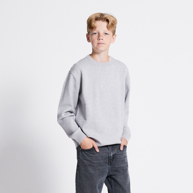 Fine-knit sweater "Ruben star" Grey Melange
