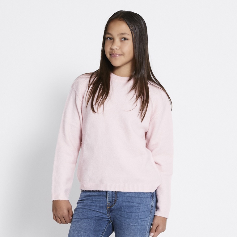 Basic knit sweater "Signe star" Soft Pink