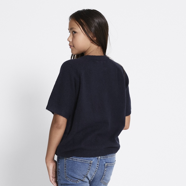 Basic knit tee "Knitted tee star" Navy