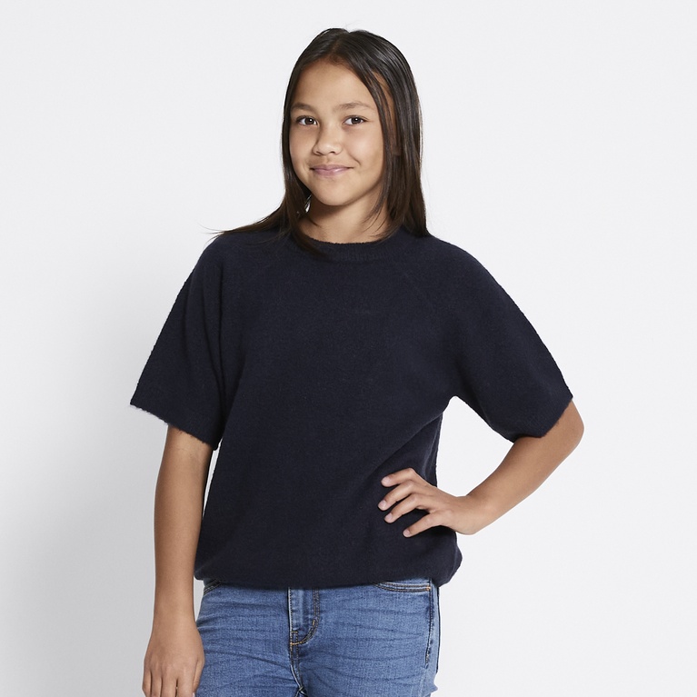 Basic knit tee "Knitted tee star" Navy