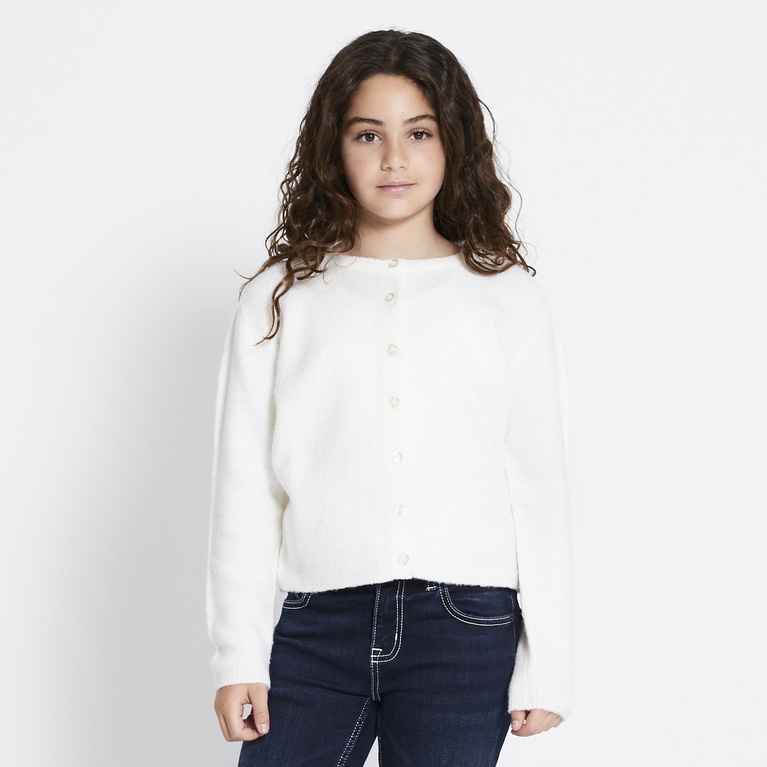 Basic knit cardigan "Siri star" Off white