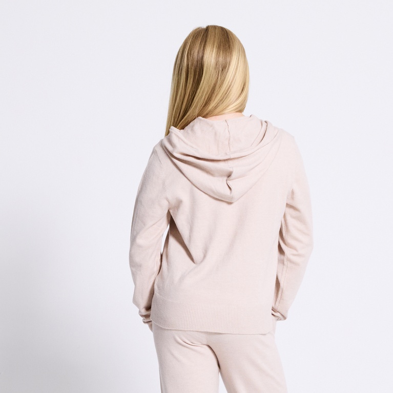 Knit zip hoodie "Jennifer star" Beige
