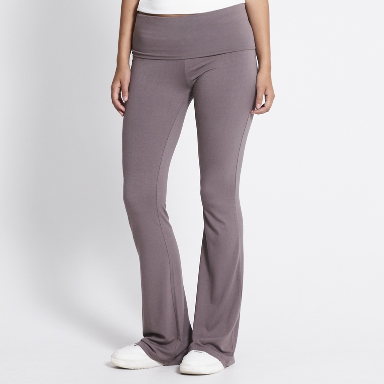 Folded yoga pants "Noelle" Light Brown