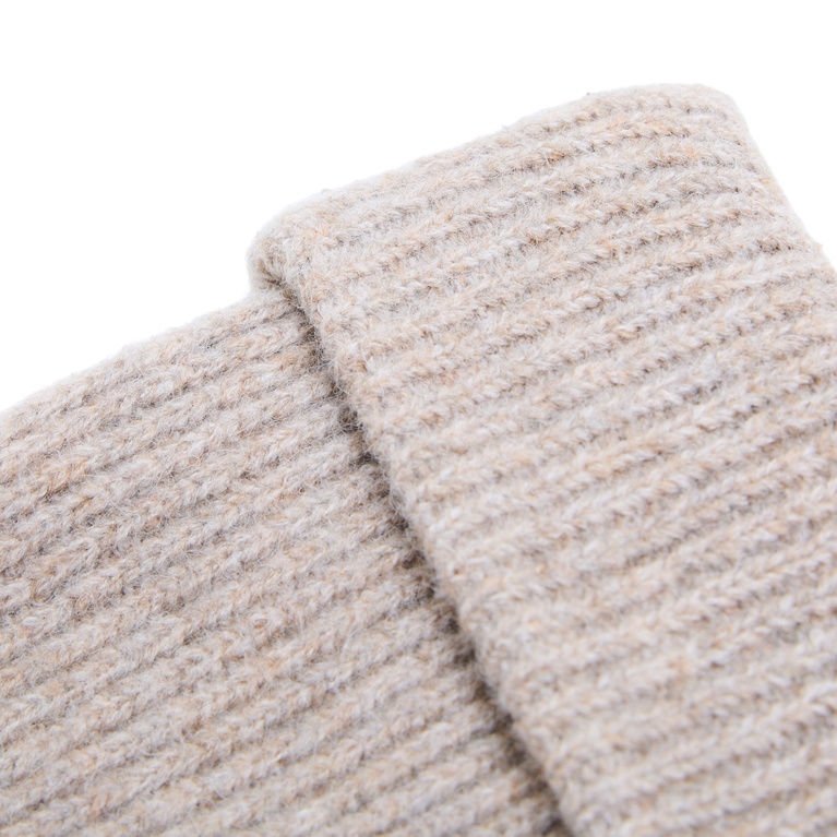 Rib-knit beanie "Bim star" Beige