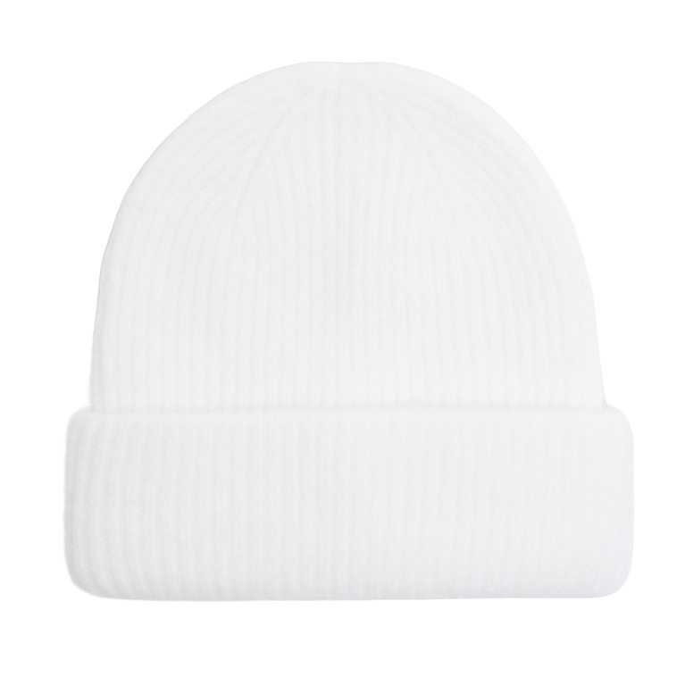 Rib-knit beanie "Bim star" Off white