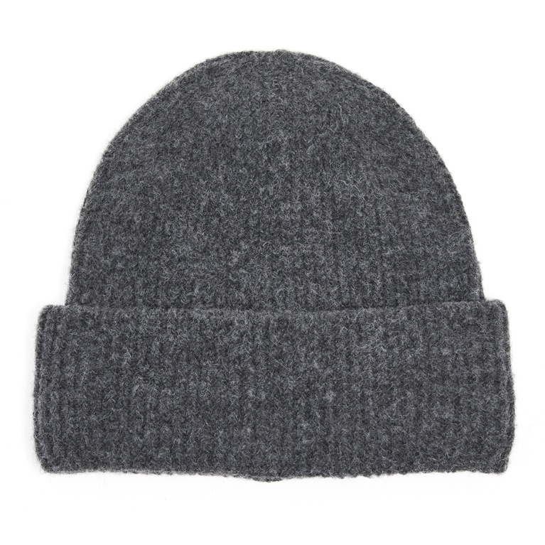 Rib-knit beanie "Bim" Dk Grey melange