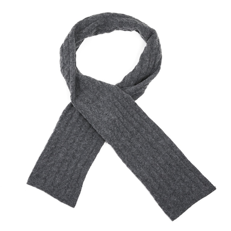 Cable-knit scarf "Cable Scarf" Grey Melange