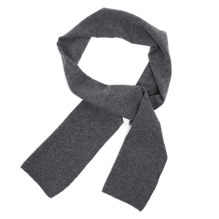 Plain Knit Scarf Grey Melange