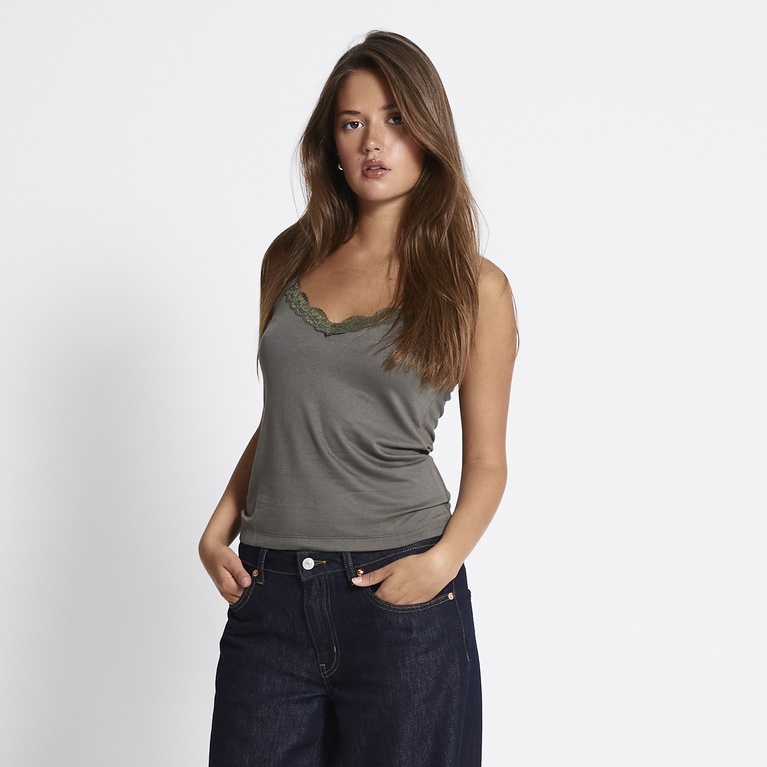 Lace singlet "Josie" Army Green