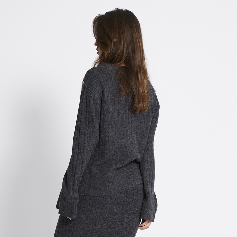 Rib-knit sweater "Kitty" Antraciet