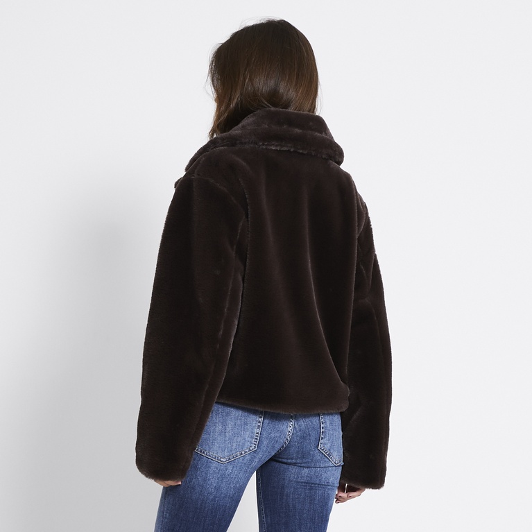 Faux fur jacket "Mary" Brown