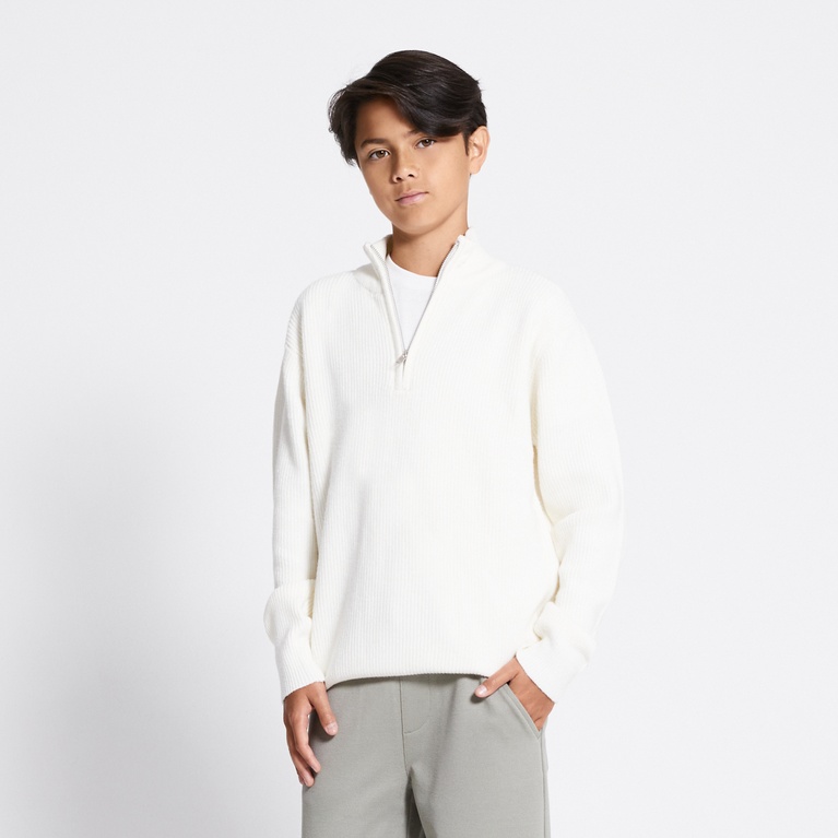 Half-zip sweater "Ruben zip" Off white