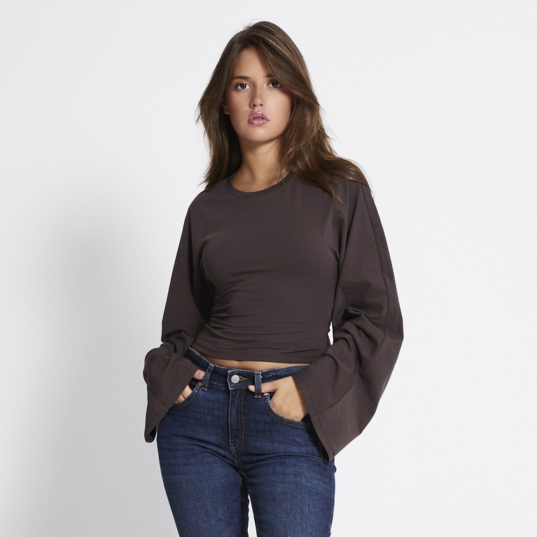 Tie top "Fabienne" Brown