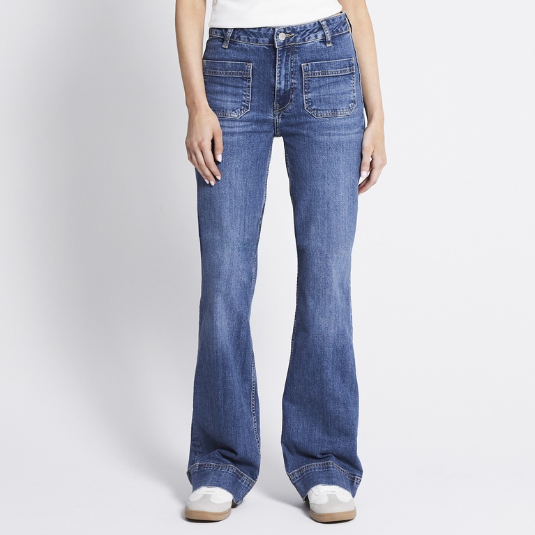Mid waist bootcut jeans "Upper" Mid wash