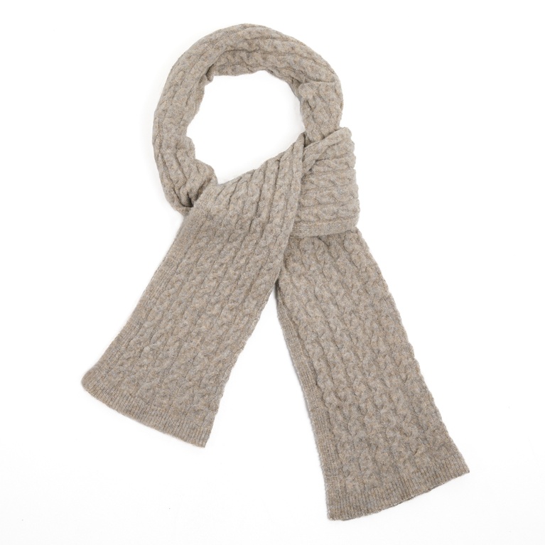 Cable-knit scarf "Cable Scarf" Beige Melange