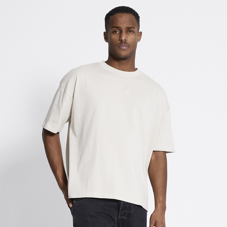 Heavy boxy tee "Mikael" Stone