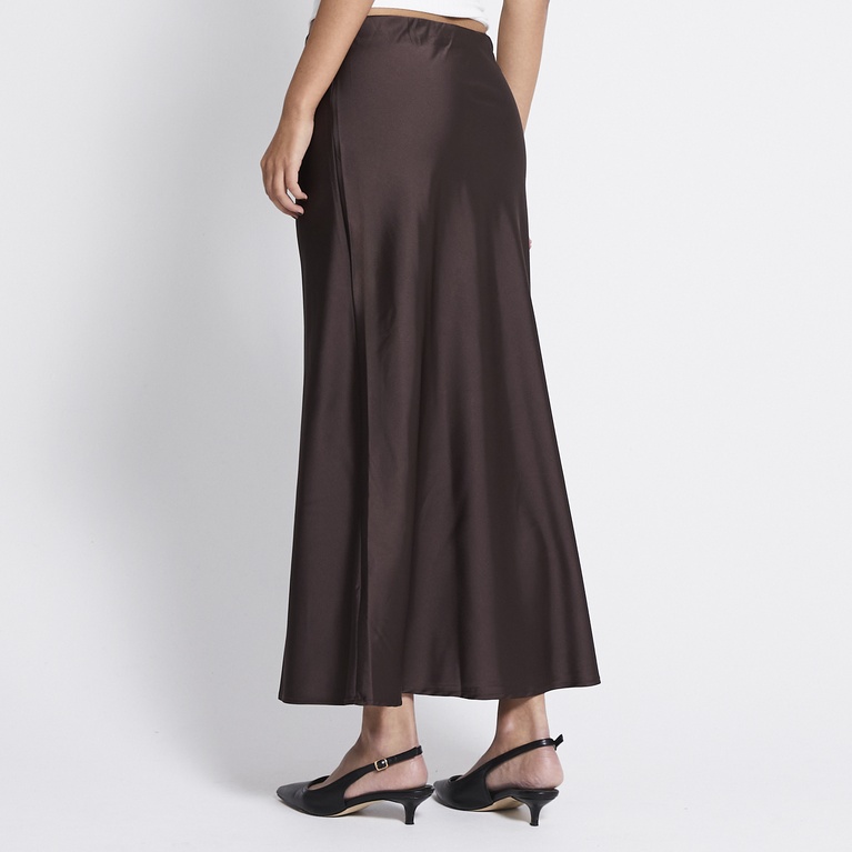 Satin skirt "Corinne" Brown